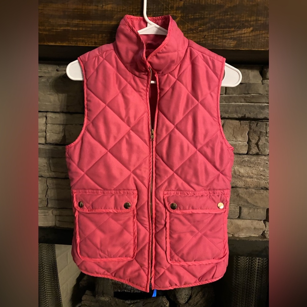 Dee Elle hot pink quilted‎ puffer vest